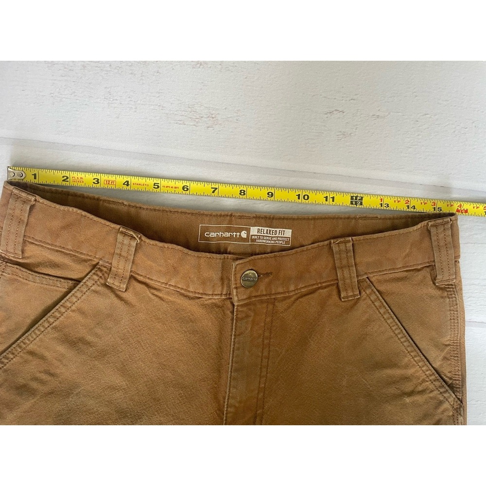 Men's Carhartt Carpenter Pants Workwear Pants Camel Brown 32x29, Trashed - Picture 5 of 5